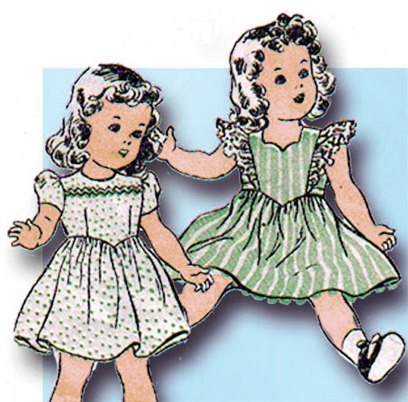 1940s Original Vintage Butterick Pattern 3626 14 Inch Little Girl Doll Clothes