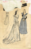1940s Vintage Butterick Sewing Pattern 3685 Rare WWII Misses Wedding Dress Sz 14 - Vintage4me2