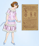 1920s Vintage Butterick Sewing Pattern 3708 Uncut Girls Edwardian Dress Size 8