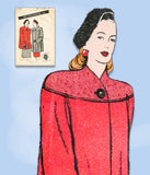 1940s Vintage Butterick Sewing Pattern 3738 Stylish Misses Swing Coat Sz 32 Bust -Vintage4me2