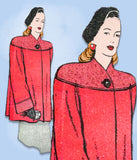 1940s Vintage Butterick Sewing Pattern 3738 Stylish Misses Swing Coat Sz 32 Bust -Vintage4me2