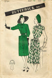 1940s Original Vintage Butterick Pattern 3764 Misses Dress w Gr8 Pockets Sz 34 B