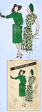 1940s Original Vintage Butterick Pattern 3764 Misses Dress w Gr8 Pockets Sz 34 B