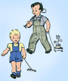 1940s Vintage Butterick Sewing Pattern 3833 Toddler Boys Shirt & Overalls Sz 2 - Vintage4me2