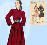 Butterick 3847: 1940s Misses Post WWII Dress Sz 30 B Vintage Sewing Pattern