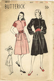 Butterick 3847: 1940s Misses Post WWII Dress Sz 32 B Vintage Sewing Pattern