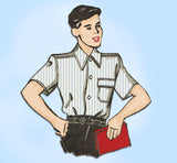1940s Vintage Butterick Sewing Pattern 3852 Uncut WWII Little Boys Shirt Size 8
