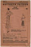 Butterick 3872: 1930s Uncut Misses Street Dress Size 36 B Vintage Sewing Pattern