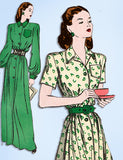 1940s Original Vintage Butterick Pattern 3895 Misses Floor Length Housecoat 30 B