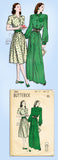 1940s Original Vintage Butterick Pattern 3895 Misses Floor Length Housecoat 30 B
