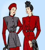 Butterick 3928: 1940s Uncut Misses Tunic Suit Size 32 B Vintage Sewing Pattern