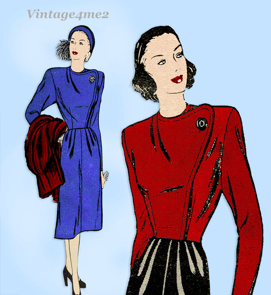 Butterick 3929: 1940s Uncut Misses Stylish Suit Size 32 B Vintage Sewing Pattern