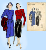 Butterick 3929: 1940s Uncut Misses Stylish Suit Size 32 B Vintage Sewing Pattern