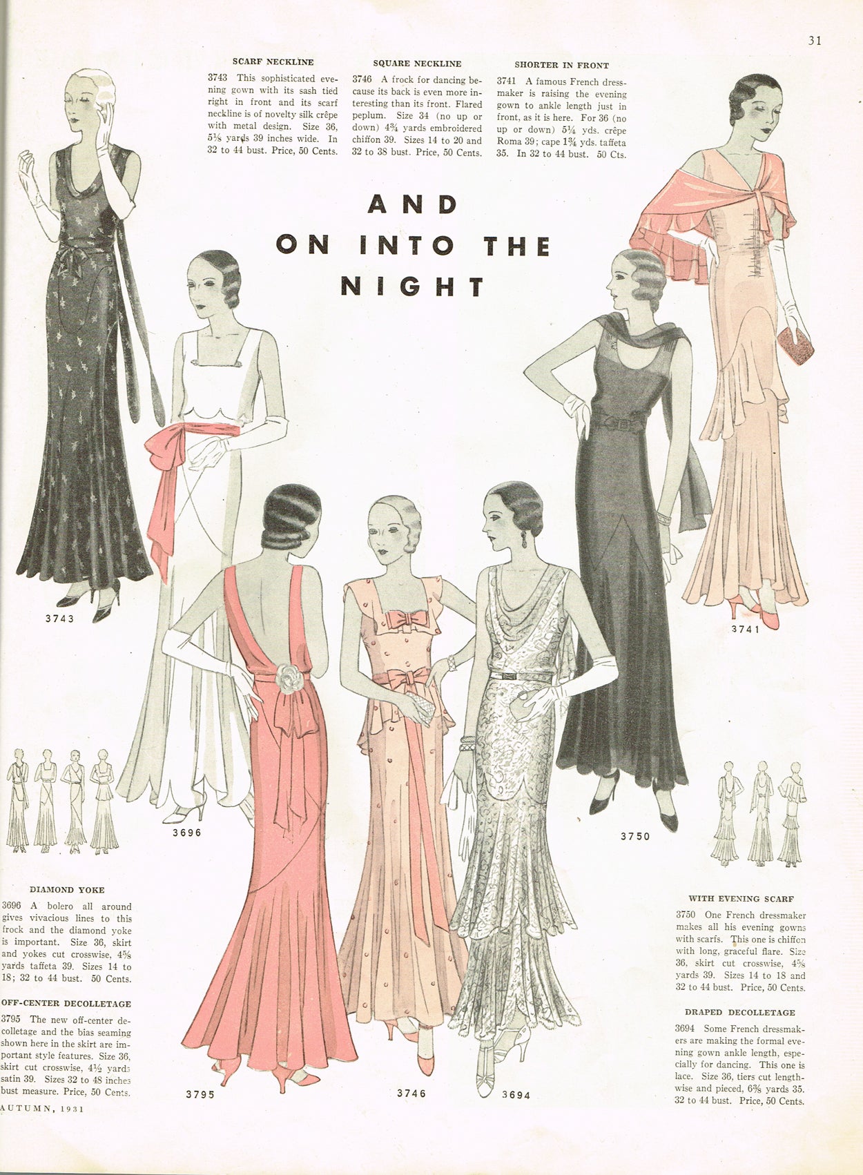 1930s Vintage Butterick Pattern 3934 Plus Size Evening Gown Sz 40 B –  Vintage4me2