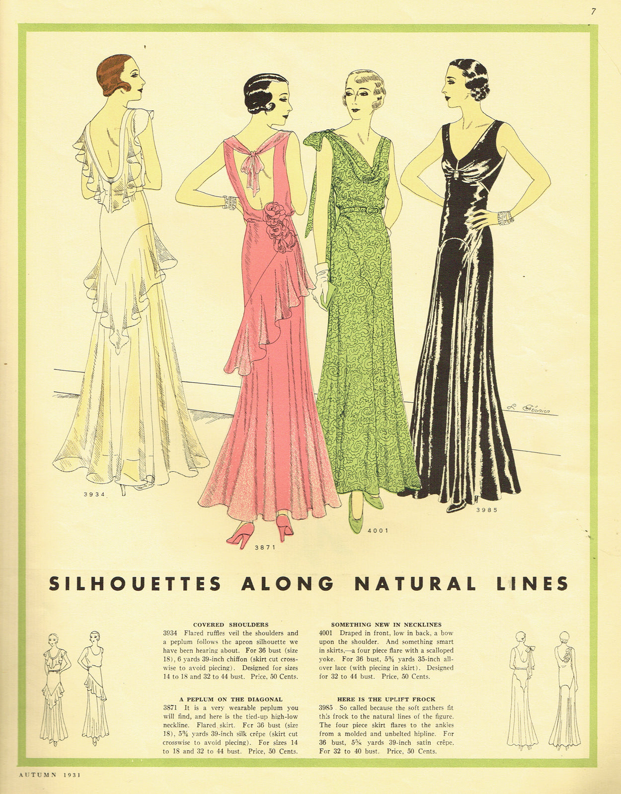 1930s Vintage Butterick Pattern 3934 Plus Size Evening Gown Sz 40 B –  Vintage4me2