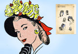 Butterick 3957: 1940s Misses Hat Set 21in Head Original Vintage Sewing Pattern - Vintage4me2
