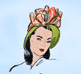 Butterick 3957: 1940s Misses Hat Set 21in Head Original Vintage Sewing Pattern - Vintage4me2