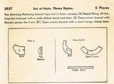 Butterick 3957: 1940s Misses Hat Set 21in Head Original Vintage Sewing Pattern