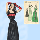 1940s Vintage Butterick Sewing Pattern 3963 WWII Misses Evening Gown Sz 32 Bust