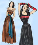 1940s Vintage Butterick Sewing Pattern 3963 WWII Misses Evening Gown Sz 32 Bust