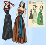 1940s Vintage Butterick Sewing Pattern 3963 WWII Misses Evening Gown Sz 32 Bust