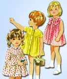 1960s Vintage Butterick Sewing Pattern 4050 Uncut Toddler Girls High Yoke Dress Sz 3