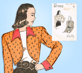 1940s Vintage Butterick Sewing Pattern 4070 Misses Bolero Jacket Set Sz 30 Bust - Vintage4me2