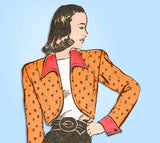 1940s Vintage Butterick Sewing Pattern 4070 Misses Bolero Jacket Set Sz 30 Bust - Vintage4me2