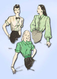1940s Vintage Butterick Sewing Pattern 4073 Misses Inset Blouse Size 14 32 Bust - Vintage4me2