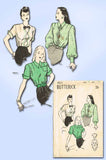 1940s Vintage Butterick Sewing Pattern 4073 Misses Inset Blouse Size 14 32 Bust - Vintage4me2
