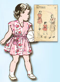 1940s Vintage Butterick Sewing Pattern 4131 Easy Toddler Girls Scalloped Dress 4 -Vintage4me2