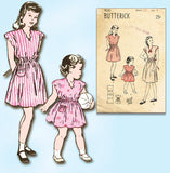 1940s Vintage Butterick Sewing Pattern 4131 Easy Toddler Girls Scalloped Dress 4 -Vintage4me2