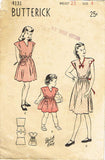 1940s Vintage Butterick Sewing Pattern 4131 Easy Toddler Girls Scalloped Dress 4 -Vintage4me2