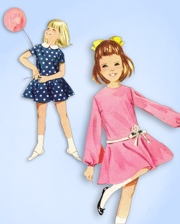 1960s Vintage Butterick Sewing Pattern 4143 Cute Toddler Girls Party Dress Sz 6
