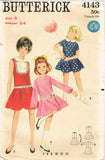 1960s Vintage Butterick Sewing Pattern 4143 Cute Toddler Girls Party Dress Sz 6