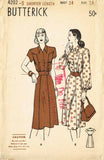 1940s Vintage Butterick Sewing Pattern 4202 Uncut Misses Petite Dress Size 34 B - Vintage4me2