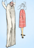 1940s Original Vintage Butterick Pattern 4235 Easy Misses Day or Night Skirt 24W