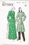 1940s Vintage Butterick Sewing Pattern 4249 Uncut Misses Housecoat Size 32 Bust