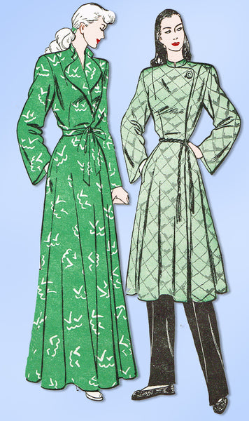 1940s Vintage Butterick Sewing Pattern 4249 Uncut Misses Housecoat Size 32 Bust