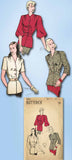 1940s Vintage Butterick Sewing Pattern 4253 Misses Peplum Blouse Size 12 30 Bust - Vintage4me2