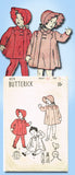 1940s Vintage Butterick Sewing Pattern 4270 WWII Toddler Girls Coat & Bonnet Sz1 - Vintage4me2