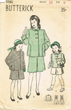 1940s Vintage Butterick Sewing Pattern 4280 Little Girls Boxy Suit Size 8 26 B - Vintage4me2