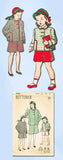 1940s Vintage Butterick Sewing Pattern 4280 Little Girls Boxy Suit Size 8 26 B - Vintage4me2