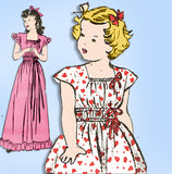 1940s Vintage Butterick Sewing Pattern 4313 Easy Toddler Girls Dress or Gown Sz6