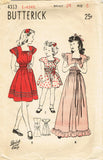 1940s Vintage Butterick Sewing Pattern 4313 Easy Toddler Girls Dress or Gown Sz6
