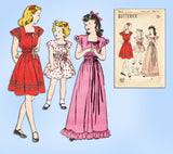 1940s Vintage Butterick Sewing Pattern 4313 Easy Toddler Girls Dress or Gown Sz6