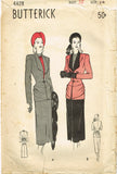 Butterick 4428: 1940s Uncut Misses Slender Suit Size 32 B Vintage Sewing Pattern