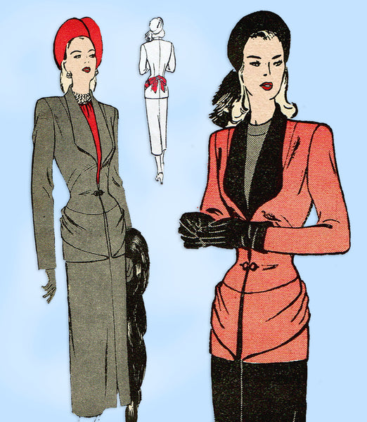 Butterick 4428: 1940s Uncut Misses Slender Suit Size 32 B Vintage Sewing Pattern