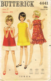 1960s Vintage Butterick Sewing Pattern 4441 Little Girls A Line Dress Size 7