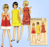 1960s Vintage Butterick Sewing Pattern 4441 Little Girls A Line Dress Size 7